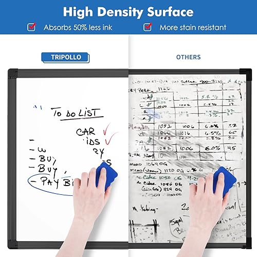 Miniatura 3 de Pizarra blanca de borrado en seco de 24 x 18 pulgadas, pizarra magnética de borrado en seco para pared, marco de aluminio para colgar, pizarra