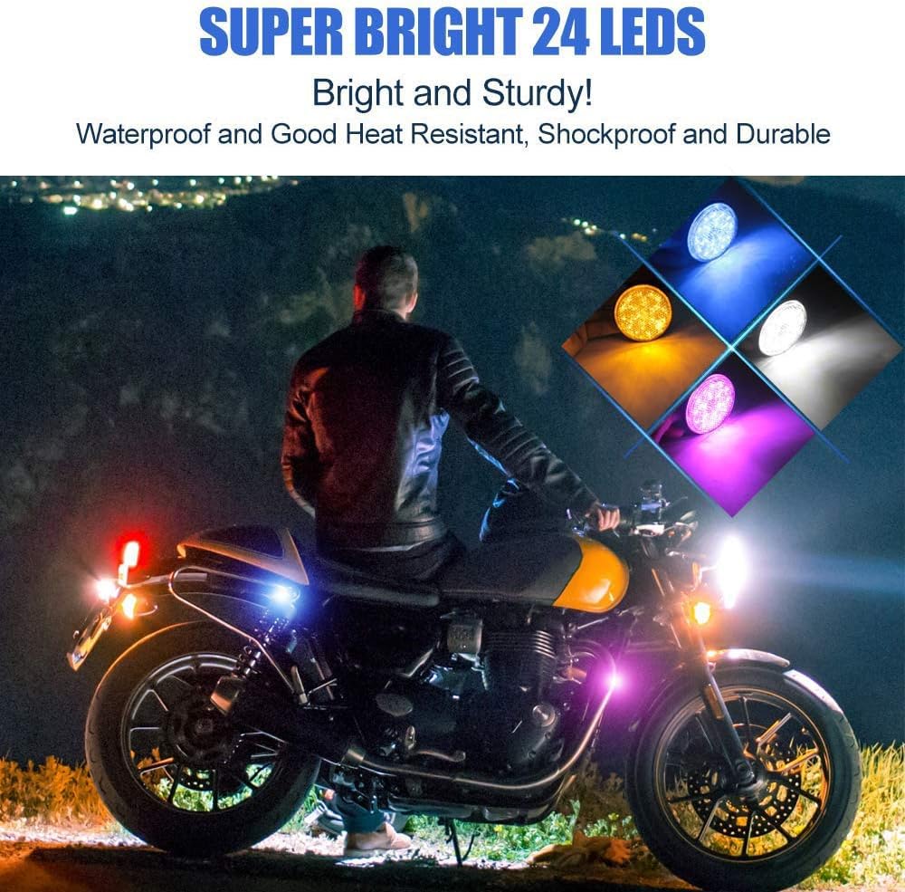 Biqing 2Pcs Motorcycle Rear Lights Turn Signal Light,Universal - View #3