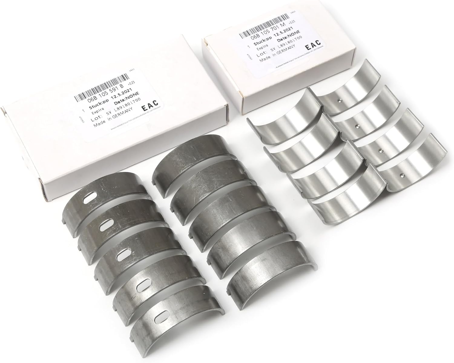 Car Crankshaft and Connecting Rod Bearings Set Oversized 0.25MM Compatible with VW Golf 2.0 R Compatible with Touran Passat B5 A3 06B105561B 06B105701M