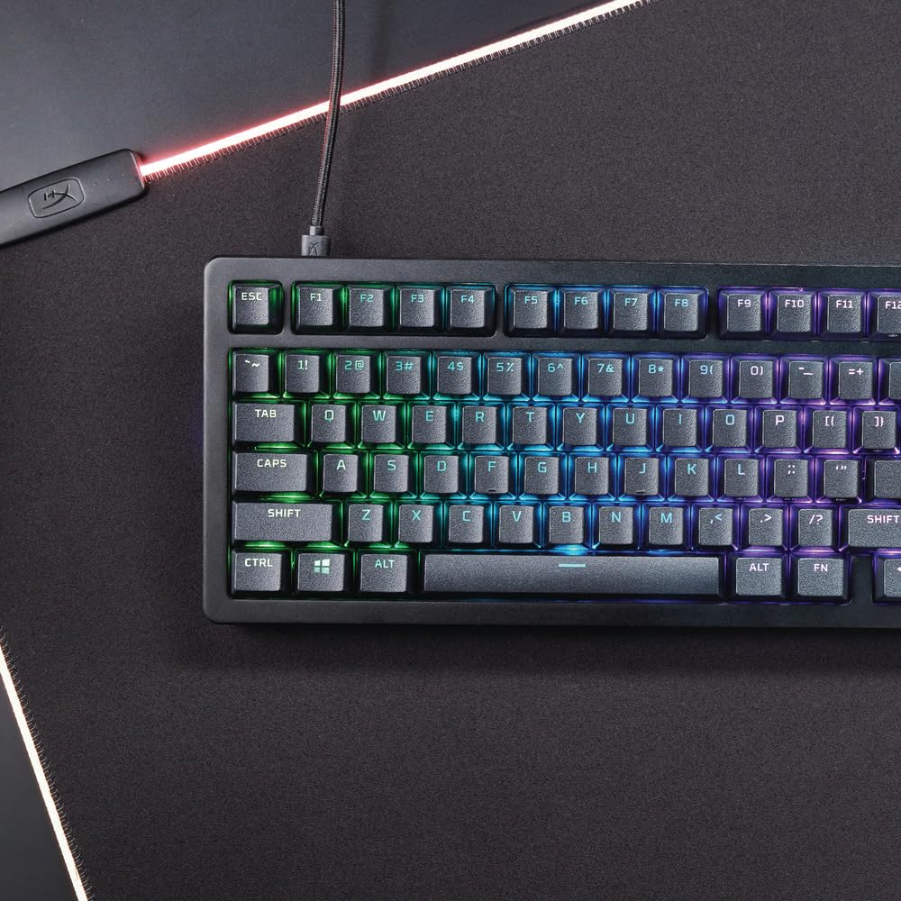 HyperX Alloy Rise 75 - Teclado Gaming mecánico, switches Red, Hot Swap en Caliente, Formato 75%, Carcasa magnética Intercambiable, Negro (QWERTY Español)