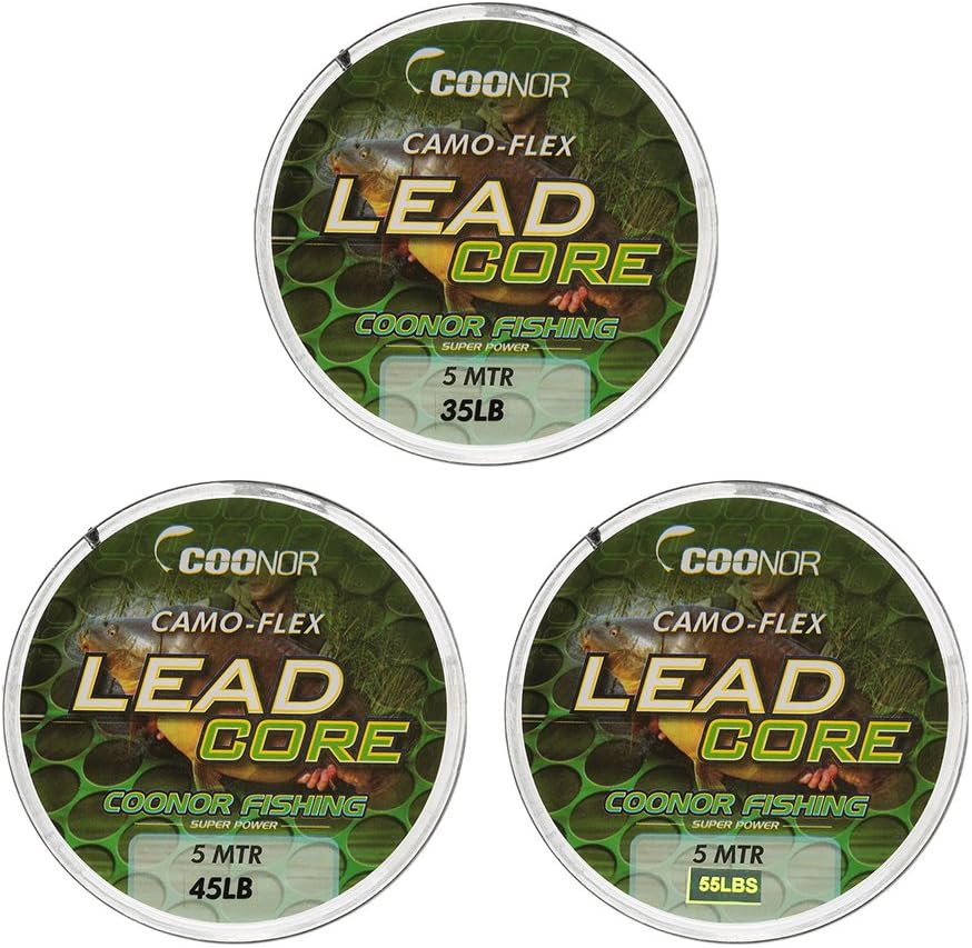 Lixada 45lb 5m Lead Core Spools Braided Camouflage Carp Fishing Line Hair Rigs Lead Core (Green, 35lbs) : Sports & Outdoors