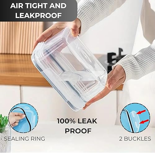 Miniatura 5 de 4 recipientes de frutas para refrigerador, recipientes de almacenamiento de frutas a prueba de fugas para refrigerador con colador extraíble