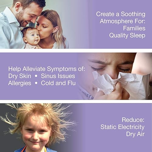 Miniatura 8 de Lasko Humidificador de niebla caliente y fría UH300 con humidistato y temporizador, silencioso, relajante, humidificador ultrasónico de doble niebla