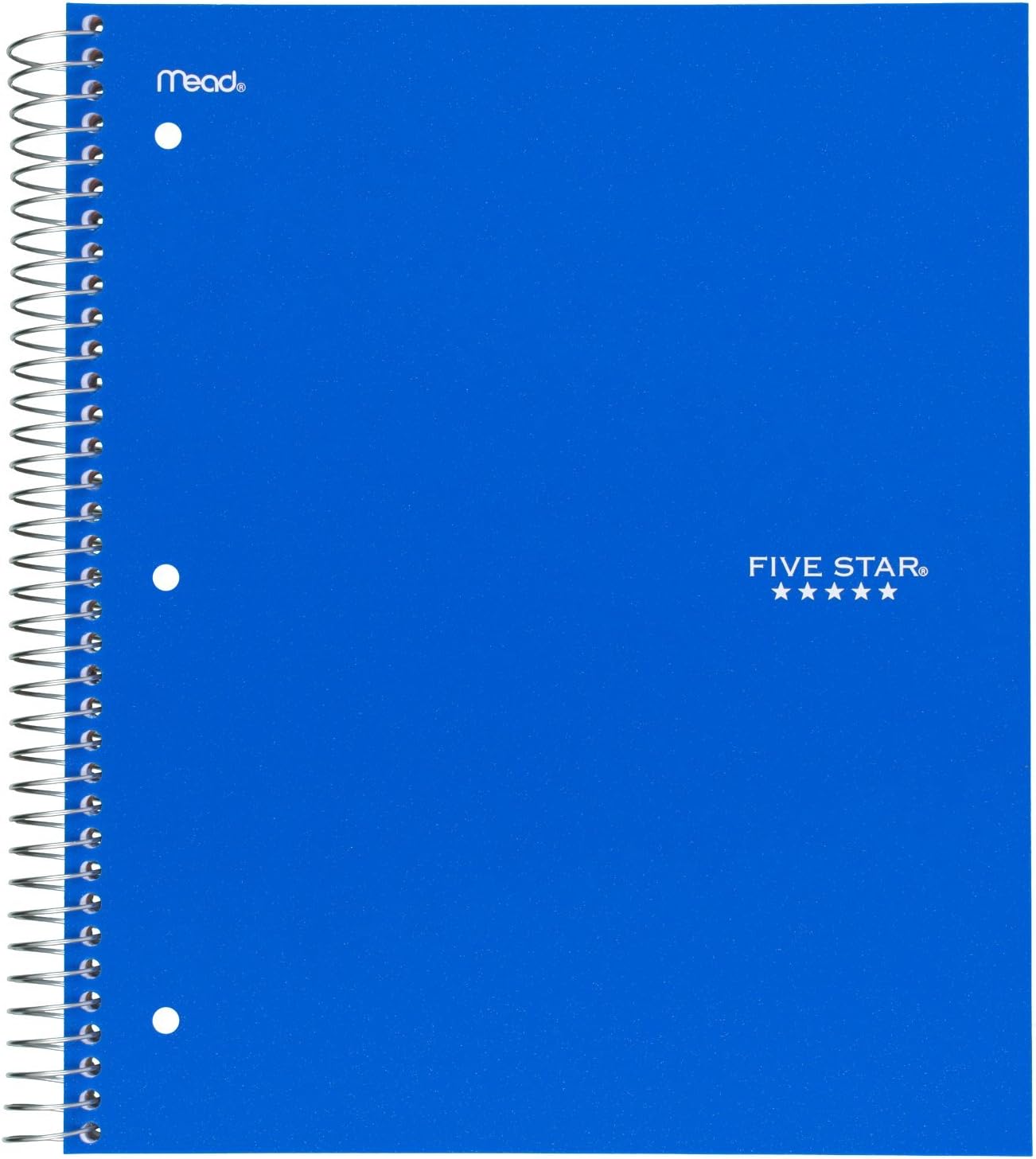 Five Star Spiral Notebooks, 2 Subject, College Ruled Paper, 120 Sheets, 11" x 8-1/2", Assorted Colors, 6 Pack (73529)