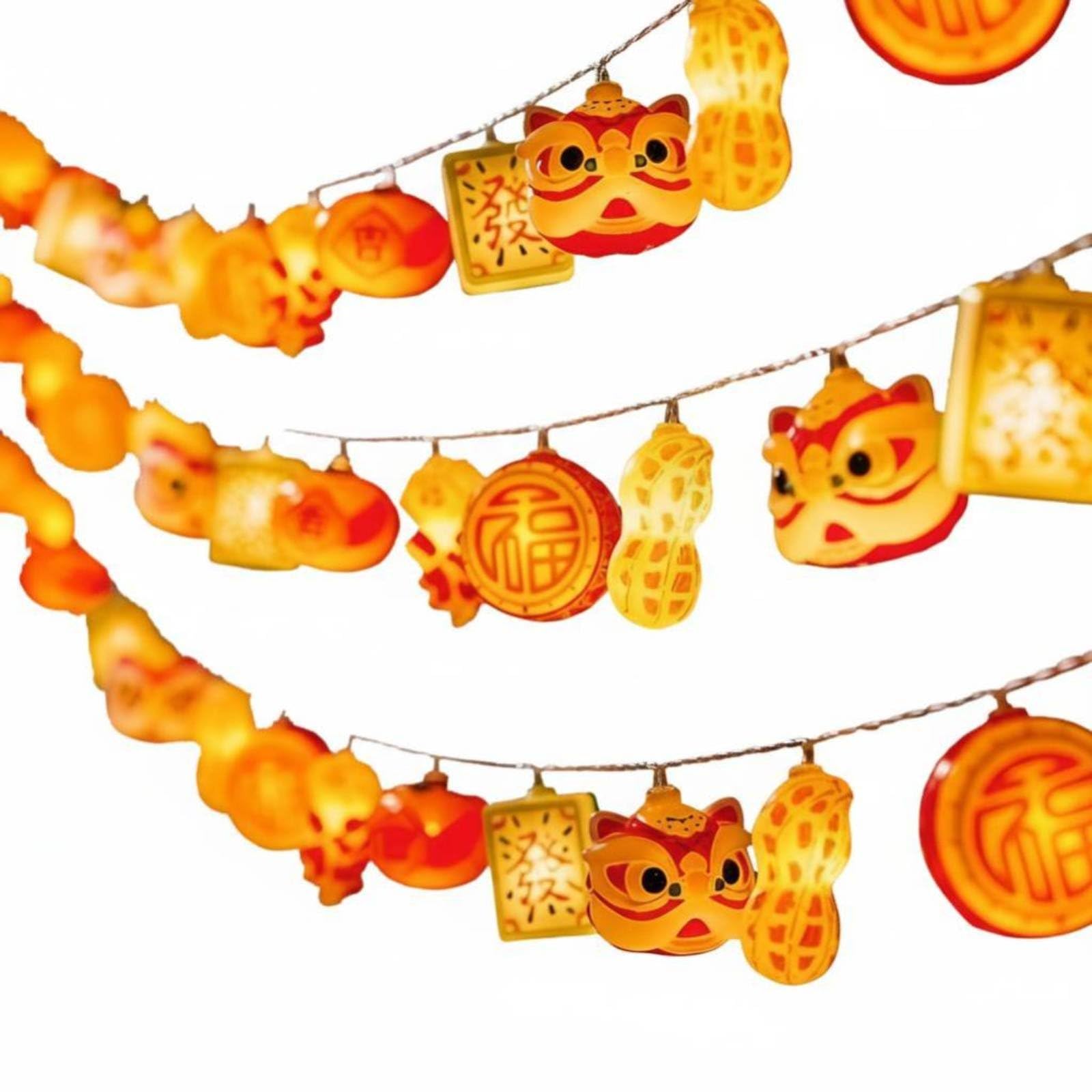 rockible Chinesisches Neujahr Balkon, Jahr der Schlange, Fu-Zeichen, Mix-Design, 10 Meter, B-Modell 6 Elemente Gemischt, USB-Betrieben
