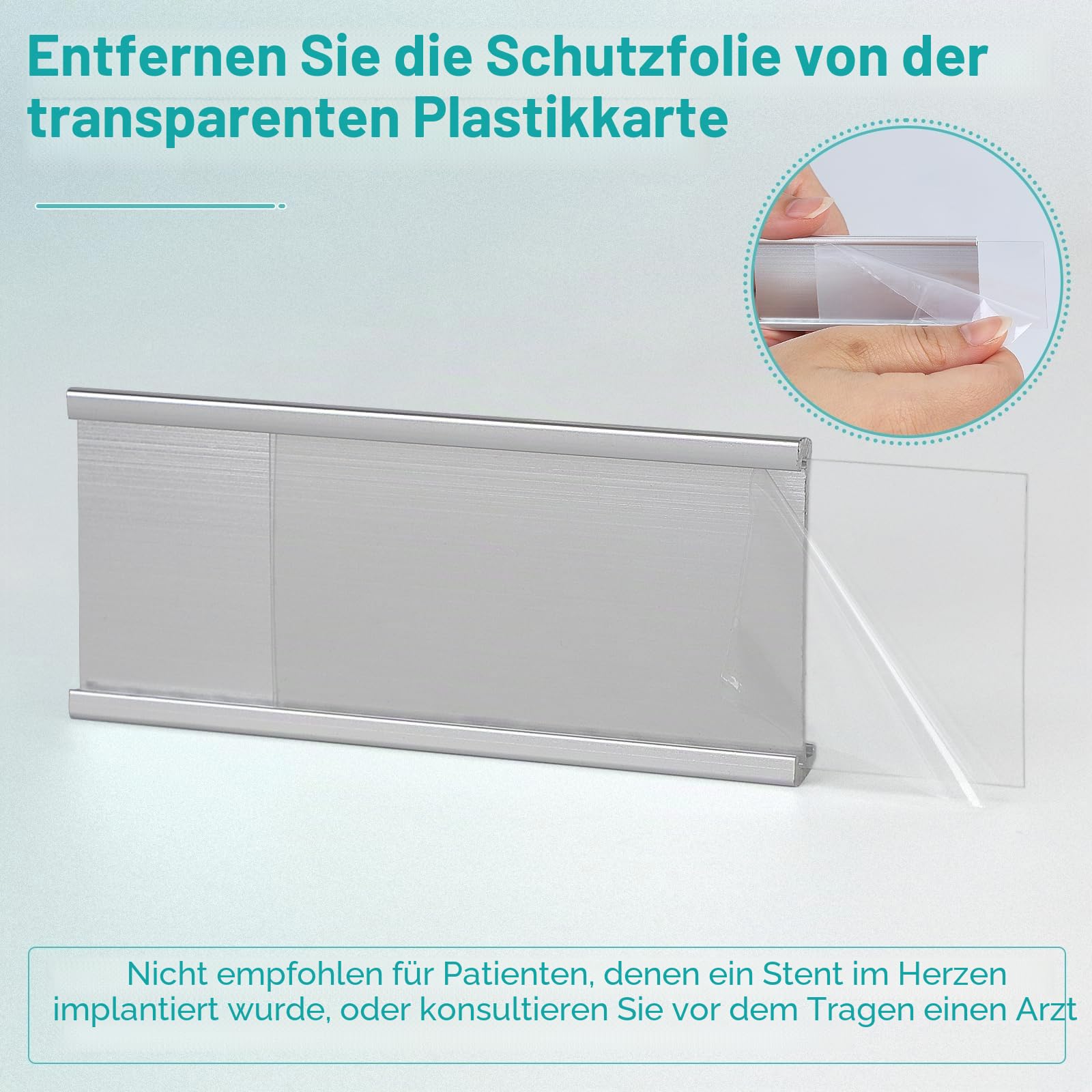 EFUTURETIME 50 x Namensschilder Magnet 72mm x 31mm Günstig für kleidung mit Nadel zum Anstecken, Alu Namensschild Halterung mit Papiereinschub für Arbeit, Ausstellung, Restaurant, Schule