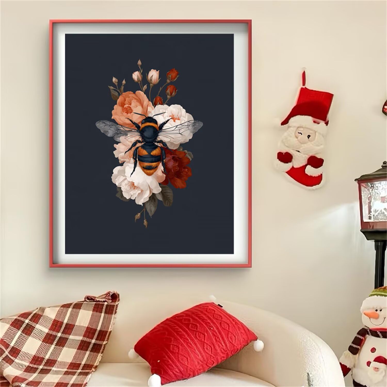 Diamond Painting Bee Diamond Painting Adult Piwonia 5D Rhinestone Crystal Painting by Craft Kit, Cross Stitch Kit, Diamond Puzzle, Arts and Crafts For Christmas Decoration 50x150cm J0-959