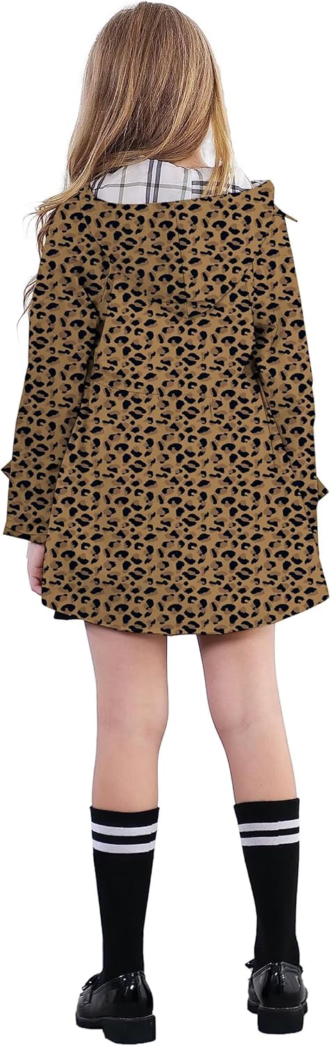 Betusline Girl's Waterproof Hooded Trench Coat Single Breasted Rain Jackets Outerwear, 2-14 Years - Image 4