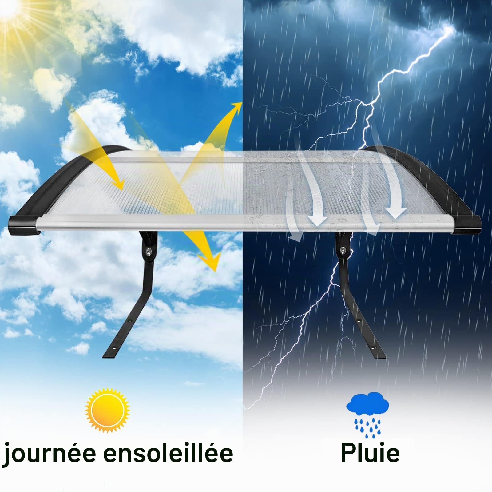 LZQ Garage pour robot tondeuse - Toit de carport en polycarbonate - Protection contre la pluie, la grêle et les rayons UV - Pour robot tondeuse et tondeuse à gazon 103 x 81 x 45 cm