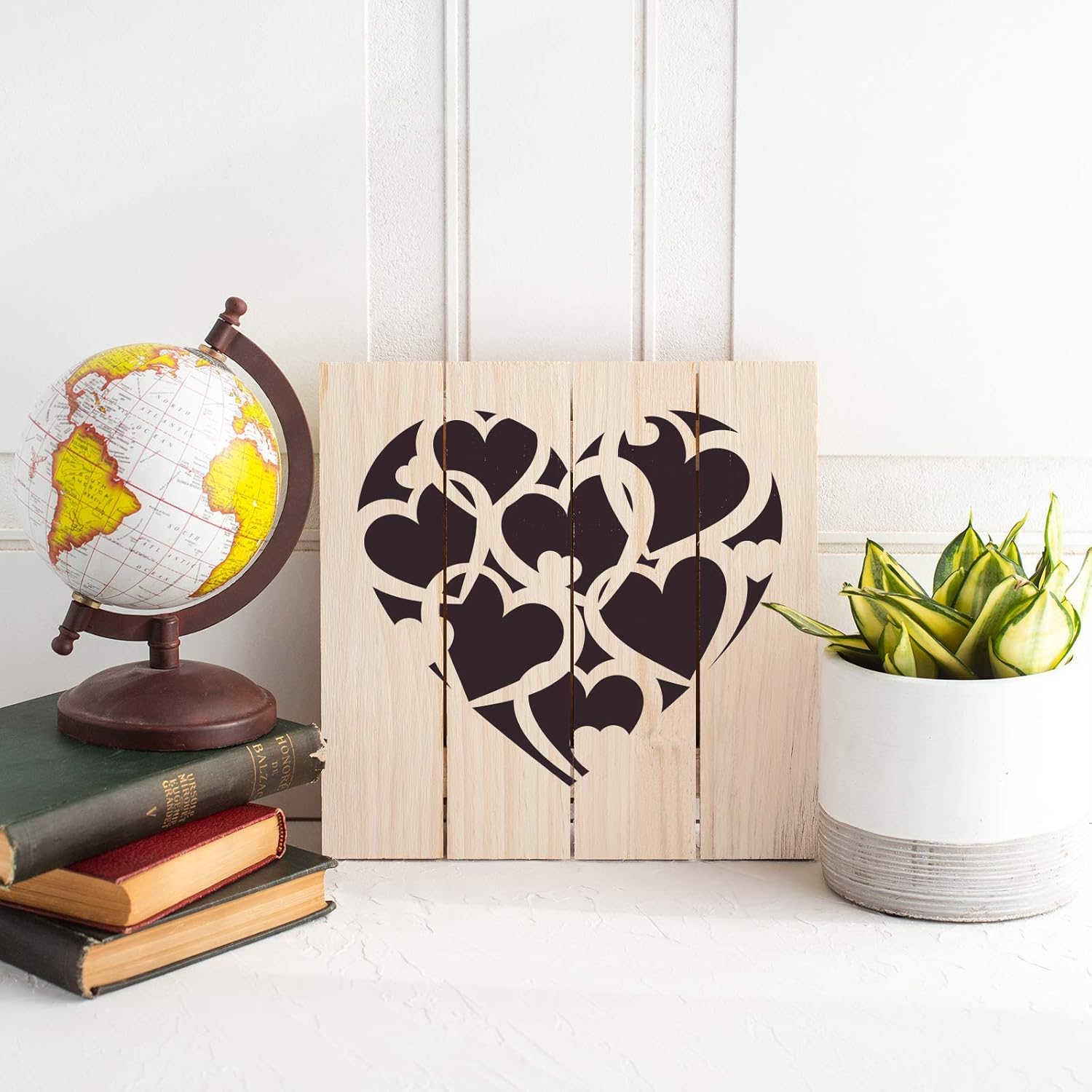 Pattern Heart Stencil - Card Making Stencil, Scrapbooking Stencil, Shapes Stencil, Stencil of Love, Pattern Heart
