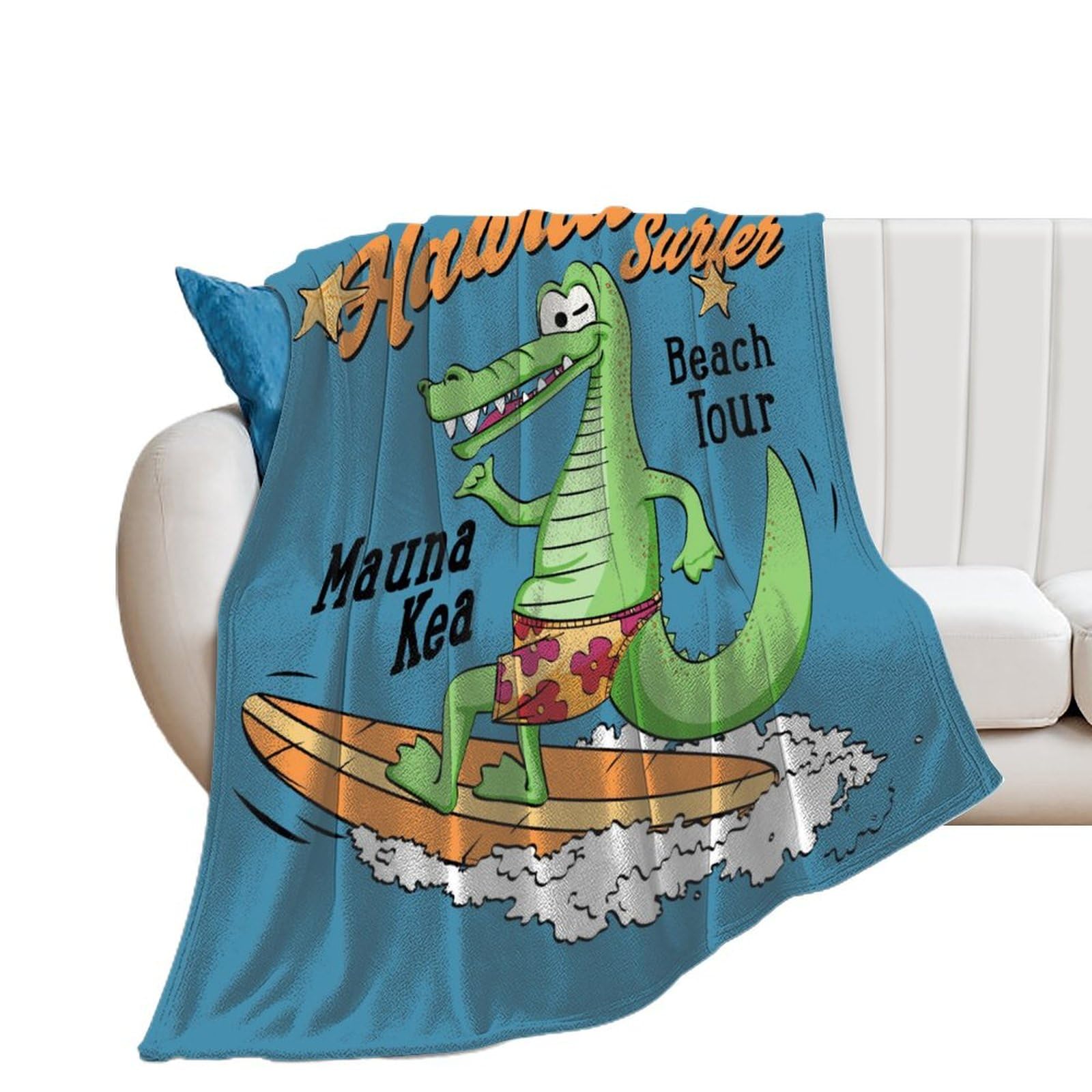 Couverture polaire surf dinosaure pour des moments de tendresse en famille