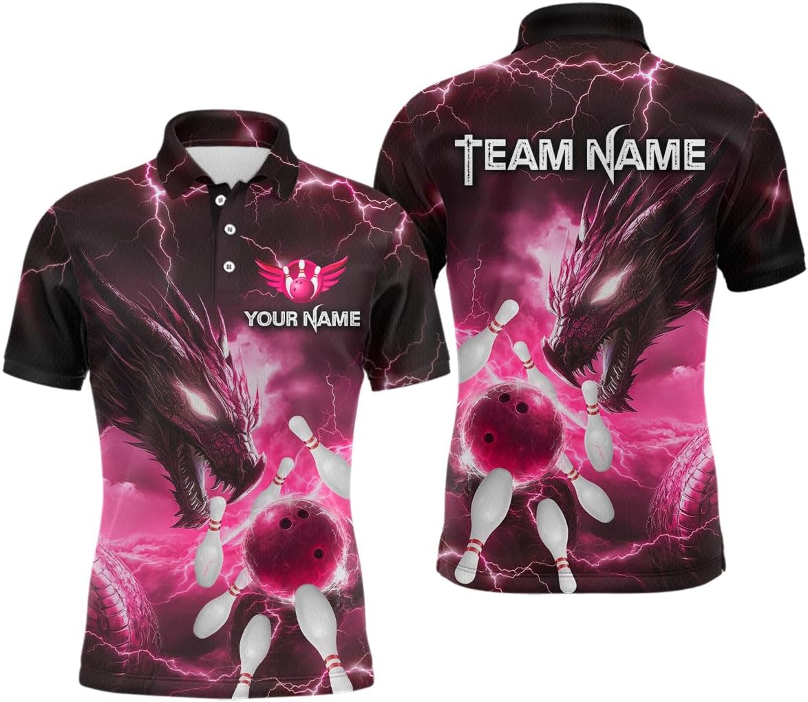 Personalized Bowling Shirts, Customized Bowlings Jersey, Custom Dragon Shirt Bowlings Jersey