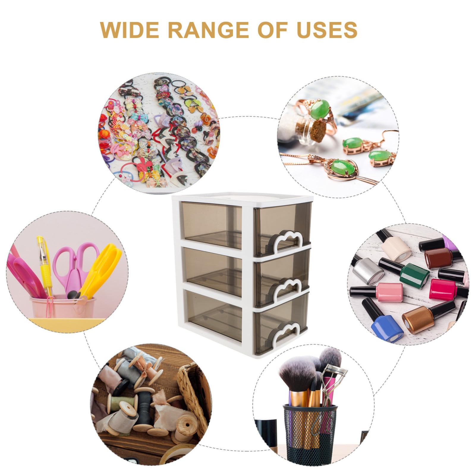 SECFOU Organizer Cosmetico da Scrivania Cassetti in Plastica Trasparente, Design Compatto e Portatile, per Piccoli Spazi e Uso Quotidiano