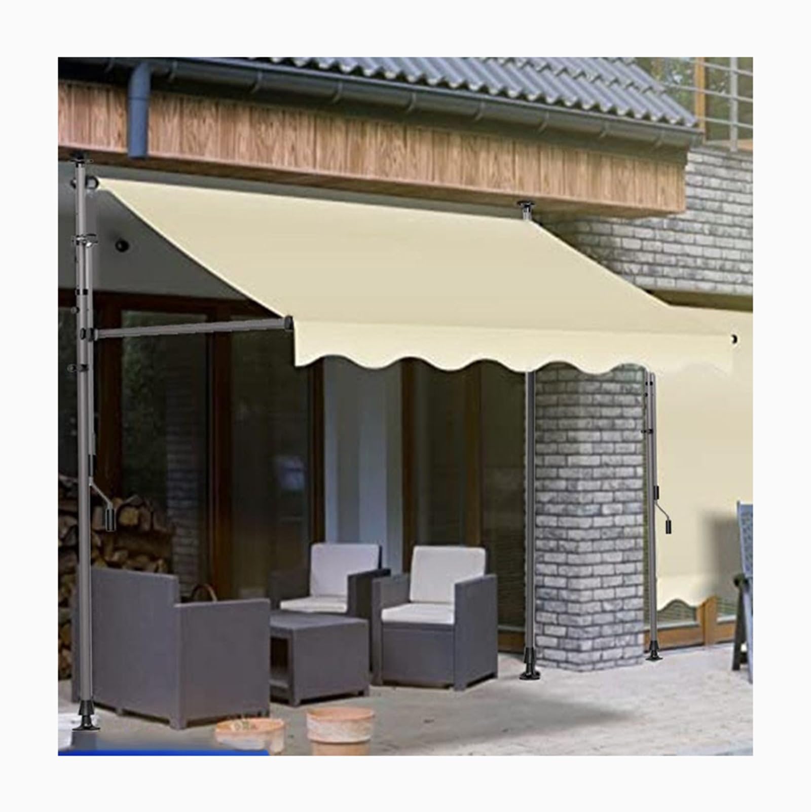 Store rétractable manuel 250 cm pare-soleil extérieur de terrasse