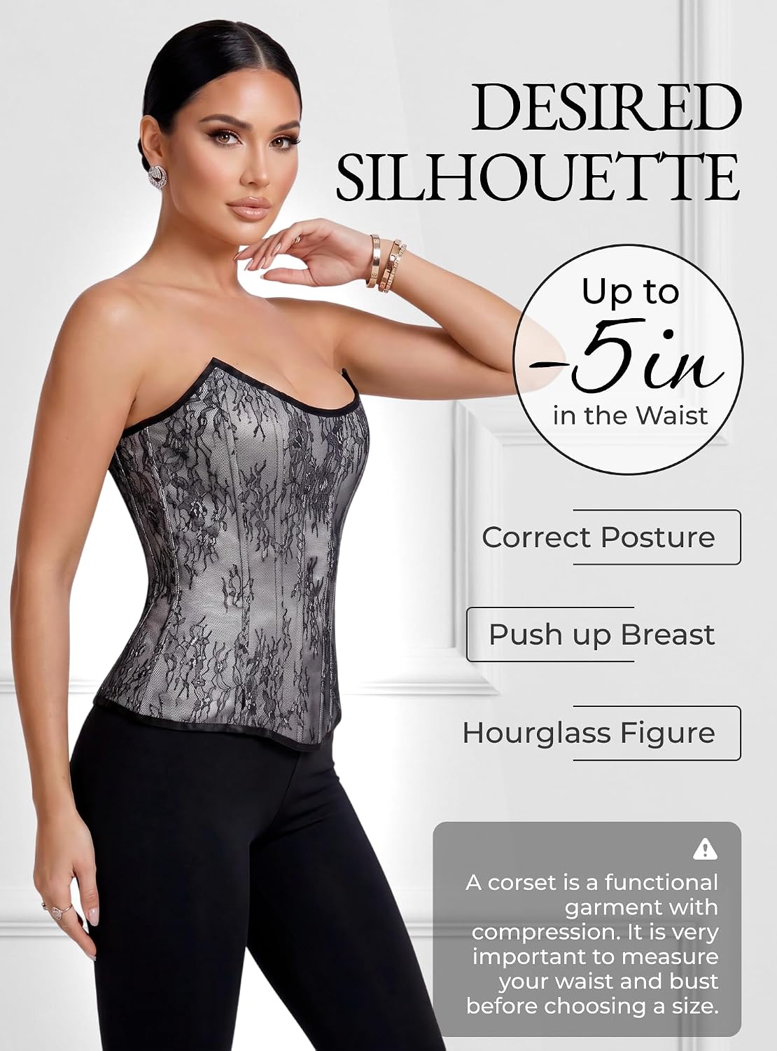 WS Waist Secrets Perfect Corset NYC OVERBUST Satin Corset Top Lace up with 15 Steel Boned