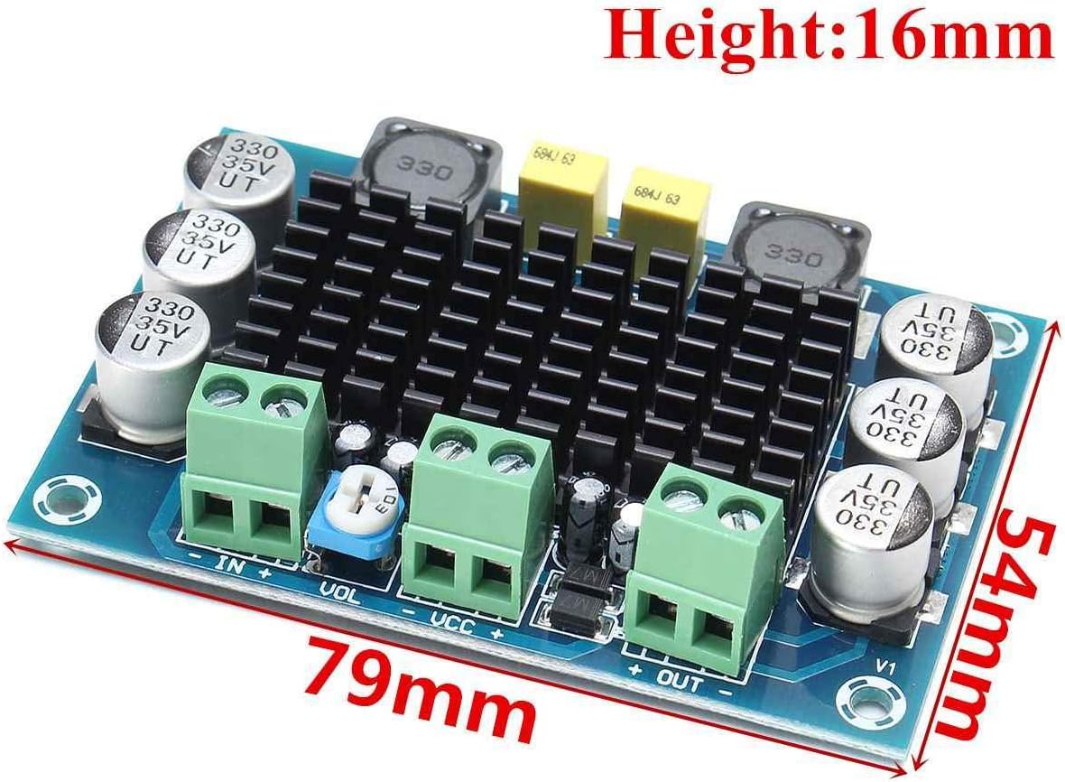 Taidacent XH-M542 Mono Audio Amplifier Board with Dimensions