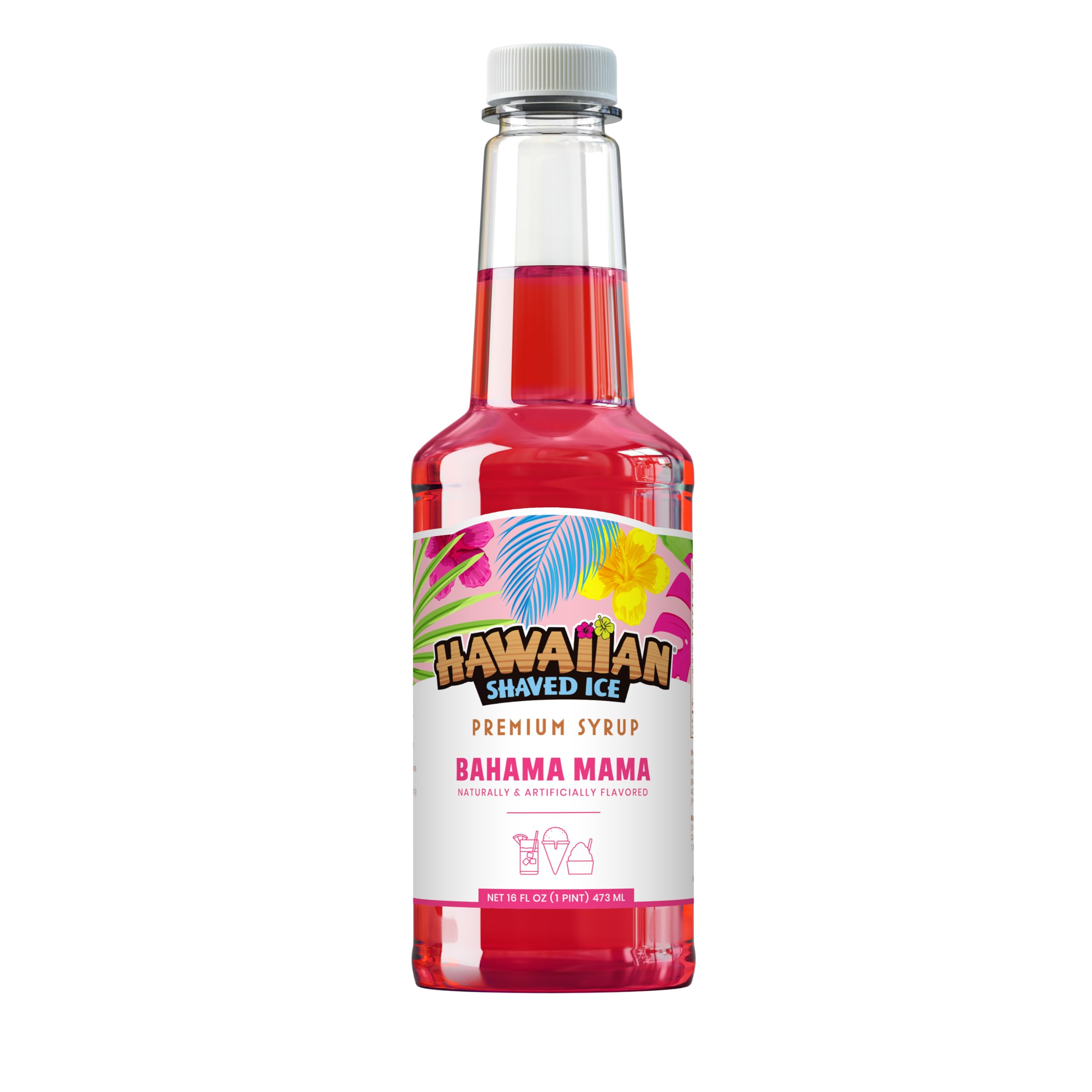 Hawaiian Shaved Ice Syrup, Bahama Mama, Pint