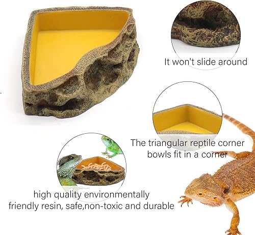 Miniatura 5 de Comedero de reptiles Tazón de resina para anfibios para lagarto Gecko tortuga dragón barbudo