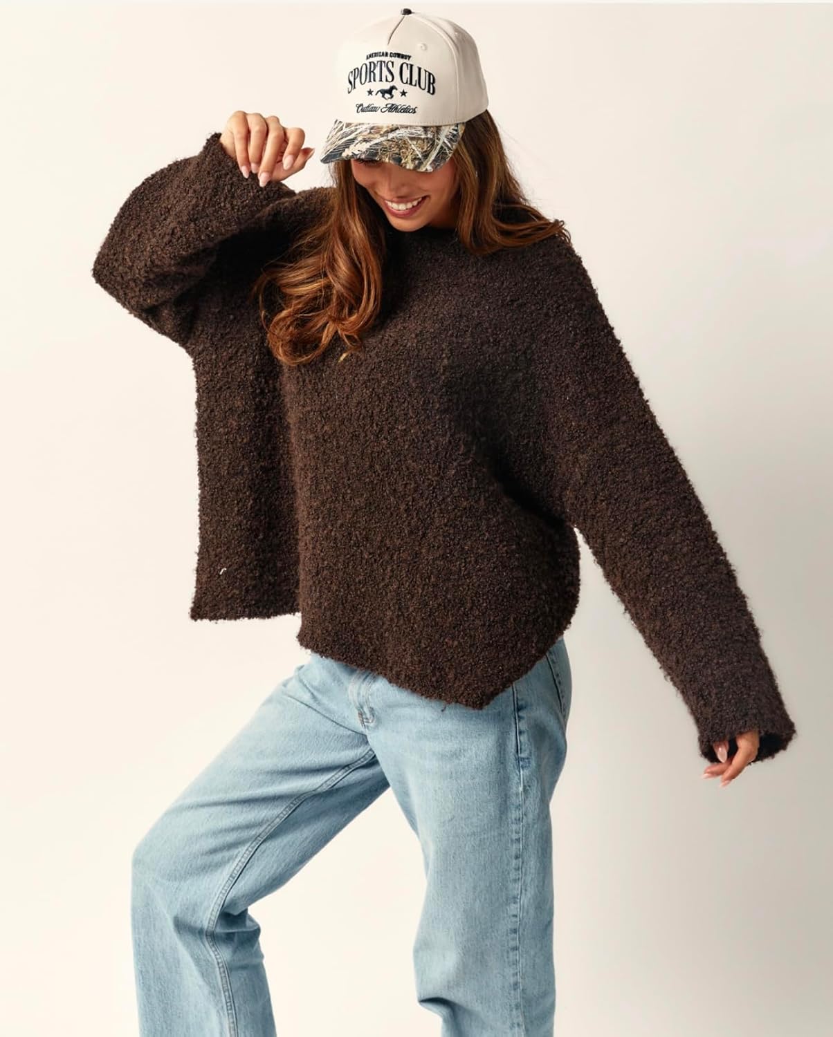 Almere Snapback Trendy Vintage Trucker Hat Baseball Cap for Women Fall, Camo, Two-Tone, Football & Sports, Wellness, Western