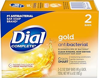 Gold Antibacterial Deodorant Bar Soap, 3.2 Ounce, (Pack of 2)