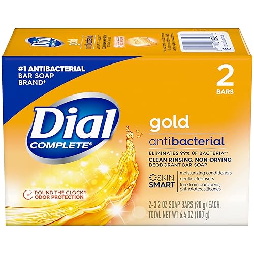 Dial Barra de jabón antibacterial desodorante dorado, 2.25 onzas, 2 unidades