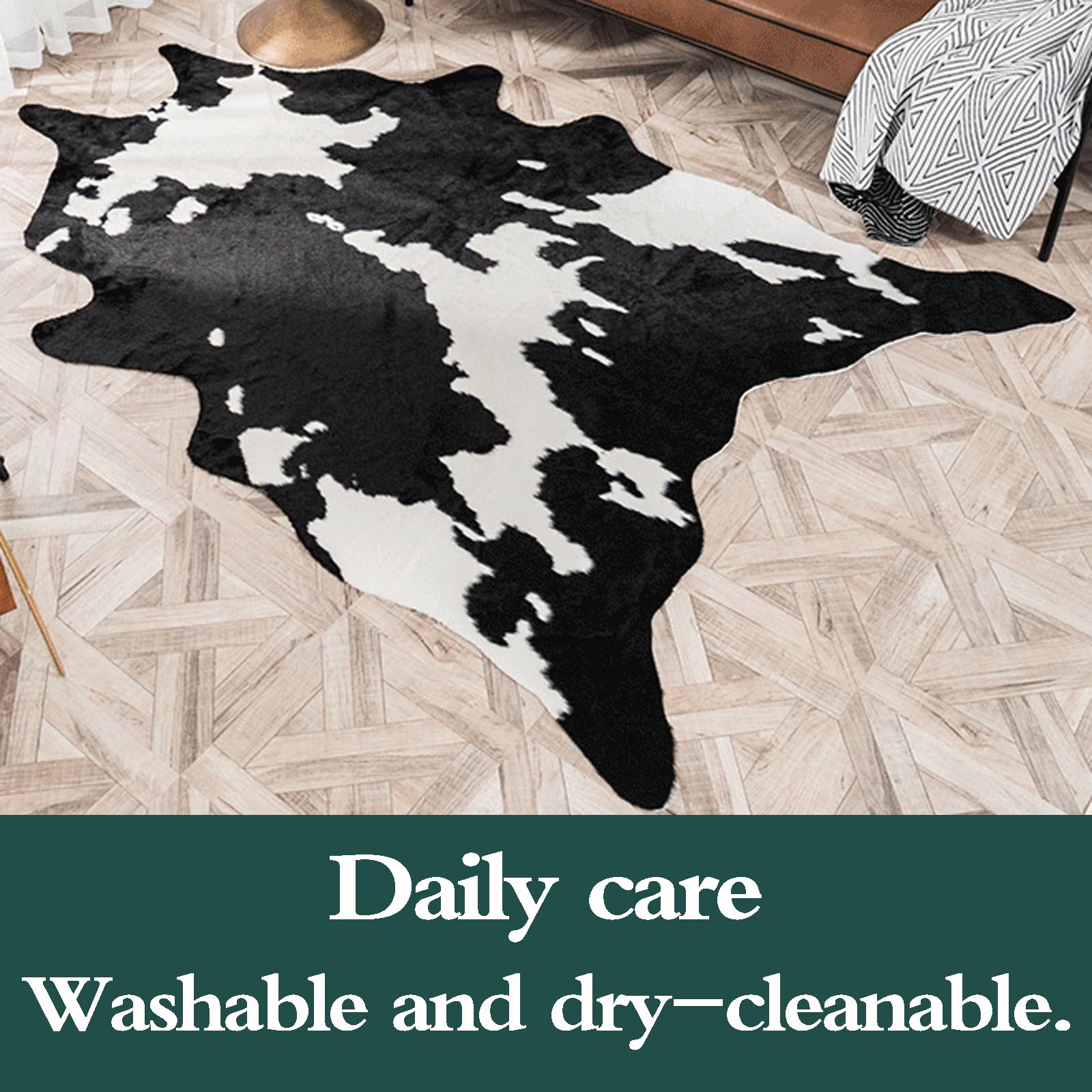 Tappeto Animalier,Tappeto con Stampa a Pelle di Mucca,Finta Pelle di Mucca Marrone Tappeto,Tappeto con Stampa Animalier,Tappeto con Stampa Pelle di Mucca,Antiscivolo,per la casa