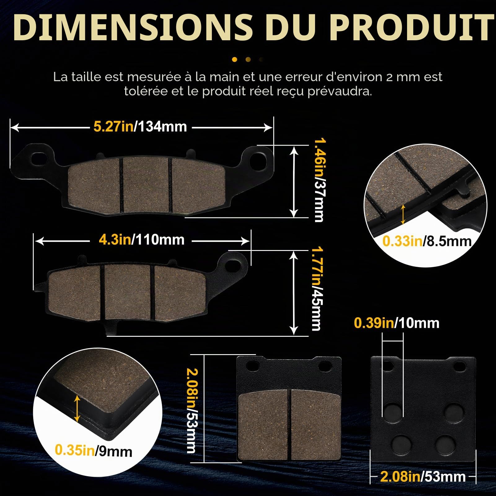 Plaquettes de Frein Avant et Arrière pour Suzuki SV 400 2000-2002 GSF 600 Bandit 2000-2004 GSX 600 F 1998-2006 GSX 750 1998-2006