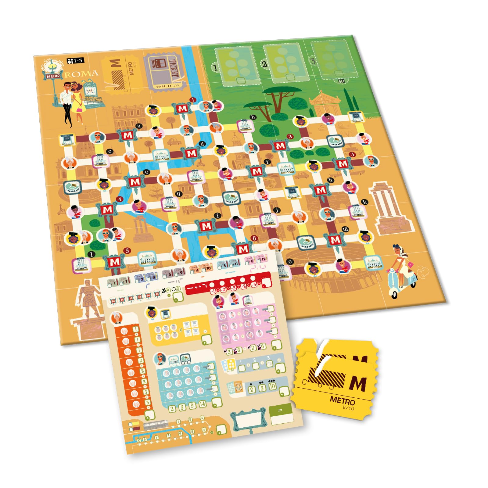Devir Get on Board: Parigi & Rome, Gioco da tavolo in famiglia e amici, Gioco da tavolo di strategia, +8 (BGGOBPRPS)