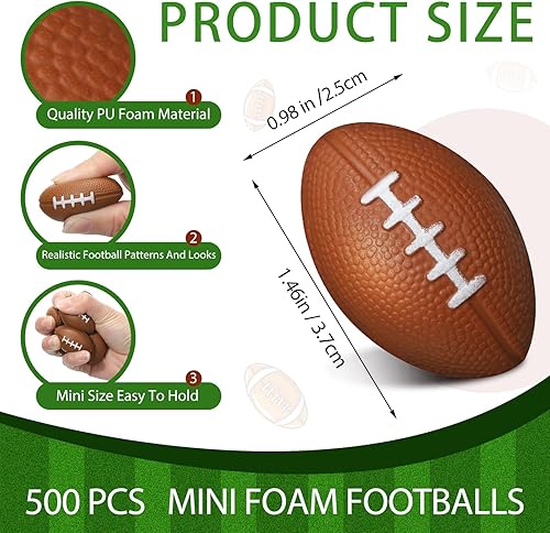 Miniatura 2 de Civaner 500 mini pelotas de fútbol de espuma para niños y adultos de 1.46 x 0.98 pulgadas, pequeñas pelotas de fútbol para el estrés, pelotas