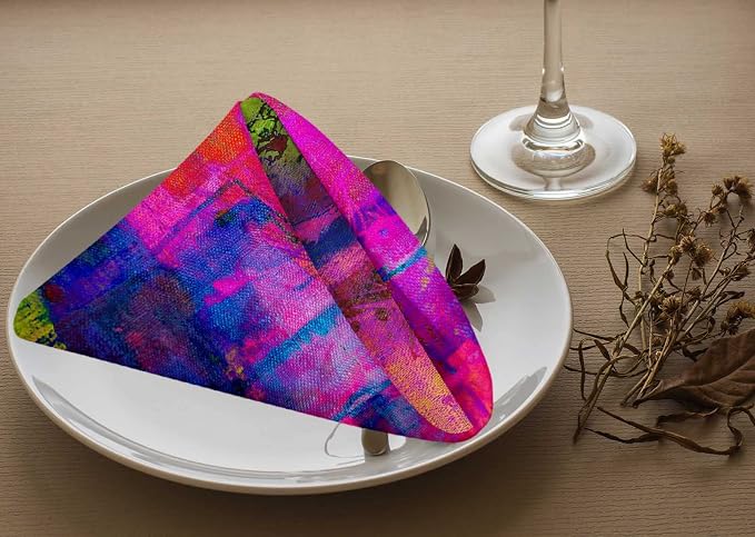 Servilletas de Tela Abstractas Yibeas Set 4 45x45 cm miniatura 2