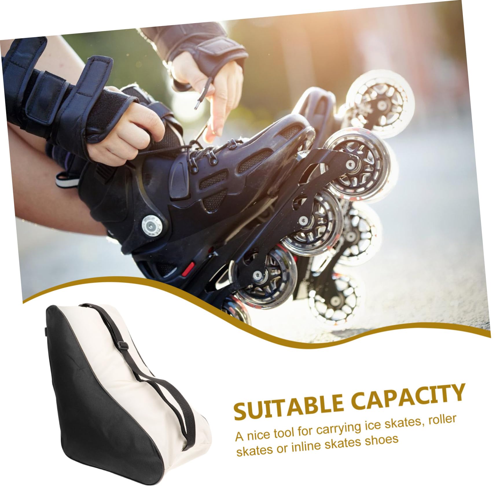 ibasenice borsa da skate borsone trolley ghiaccio pattini a rotelle per magazzinaggio Accessori pattinare borsa a tracolla a custodia per pattini a rotelle Panno Oxford