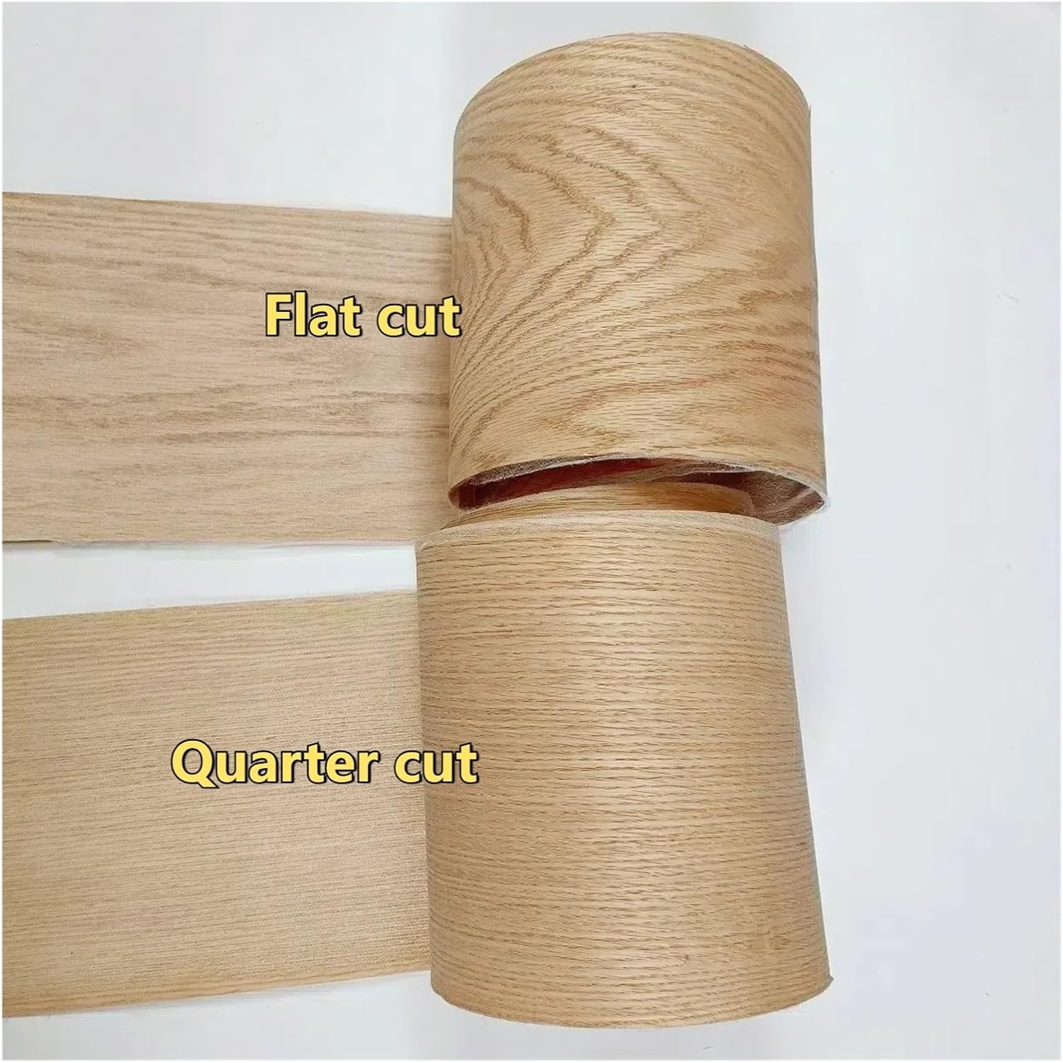Oak Roll Edging Tape, Pre Glued Red Oak Wood Veneer Sheet Hot Melt Adhesive Iron On for Furniture 22cm x 100-250cm(Quarter Cut,W22cm-L250cm)