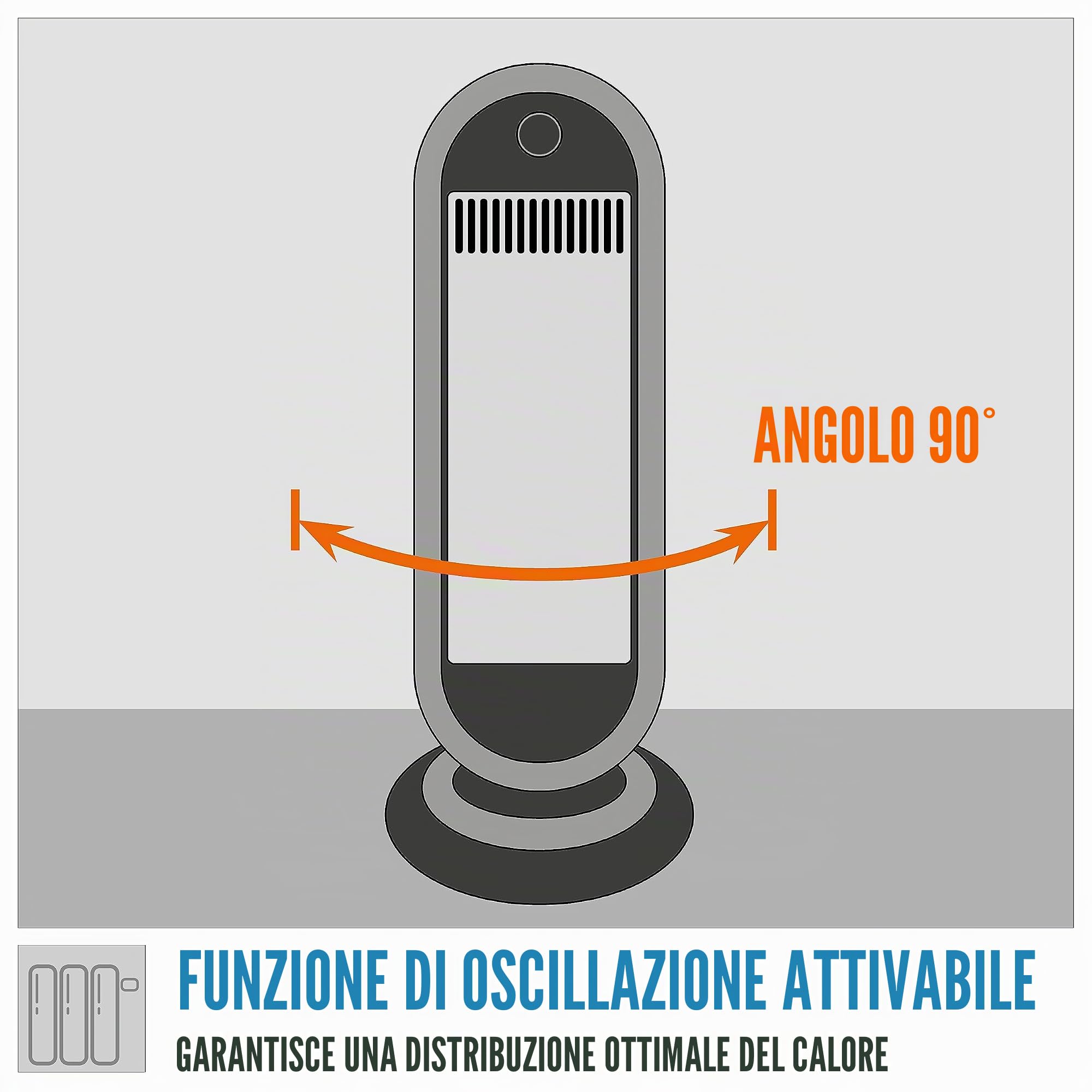 Güde Stufa a infrarossi GIH 900 (900 W di potenza di riscaldamento, 2 livelli di riscaldamento (450/900 W) con o senza oscillazione, 20 m³ max. capacità di riscaldamento ambiente, elementi riscaldanti