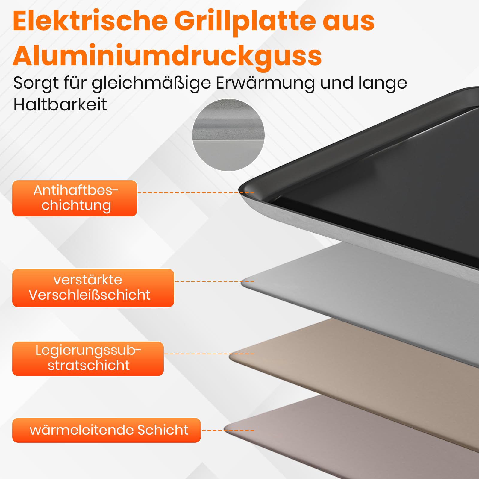 RELAX4LIFE Tischgrill elektrisch, 100 x 22 cm extra lange Teppanyaki-/Plancha-Grillplatte, Elektrogrill mit Antihaftbeschichtung & 4-stufige Temperaturregelung, 1800W, für BBQ, Familienessen, Partys
