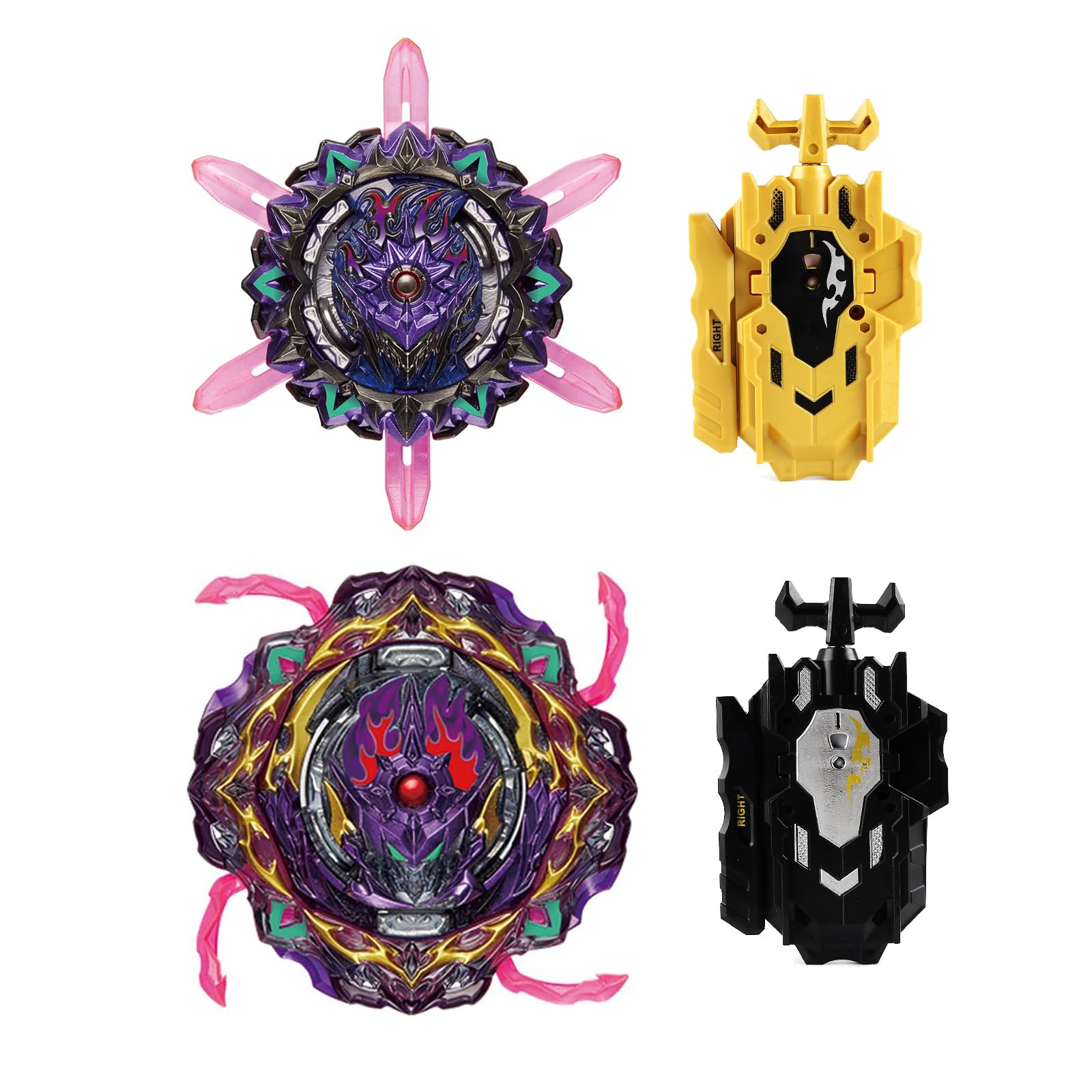 Wotean Gyroscope Turbo 4D Arena Metal Fusion Battle Spinner Kit with Battle Launcher, Gift Set(206+169)