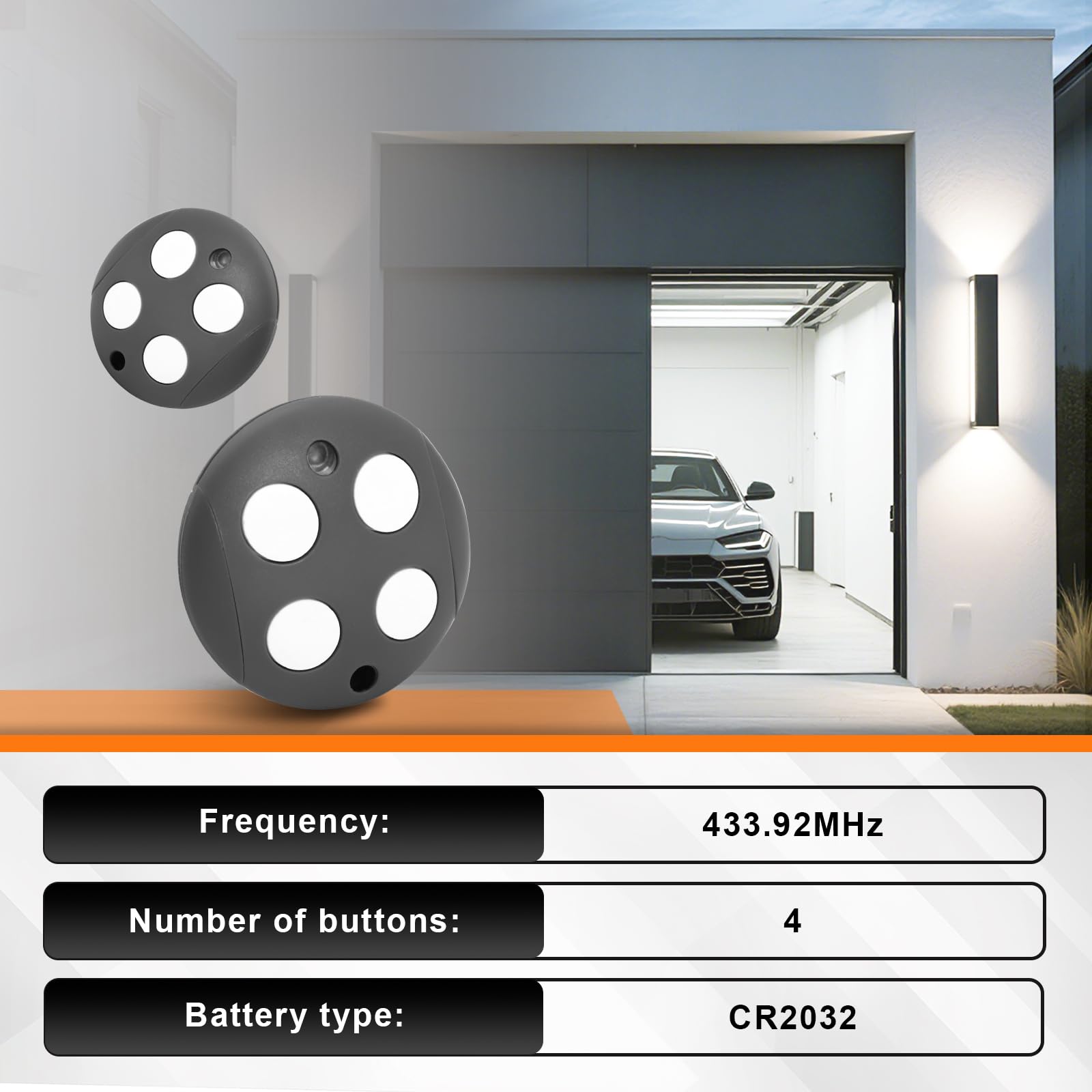 Telecommande Portail Compatible avec MHOUSE GTX4 433,92 MHz, Bip Portail Porte De Garage, 4 Canaux, Code de Roulement (Lot de 3) - 3