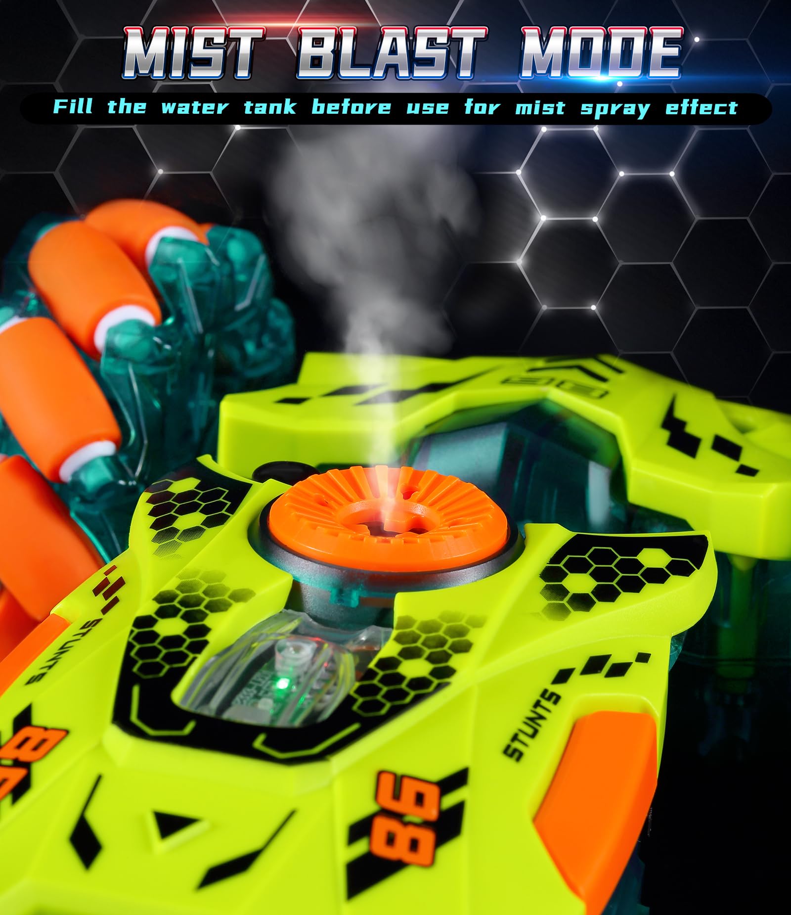A ALPHA RC Voiture Télécommandée, 4WD 360°Rotation RC Véhicule Stunt Car avec LED, 2.4GHz Voiture télécommandée Tout Terrain pour Garçon Fille 3 4 5 6 7 8 9 10+ Ans, Vert