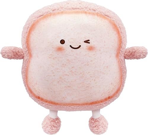 VHYHCY - Almohada de pan tostado, almohada de peluche de comida divertida, almohada de sofá pequeña y bonita (tostada)Pan, rosa)