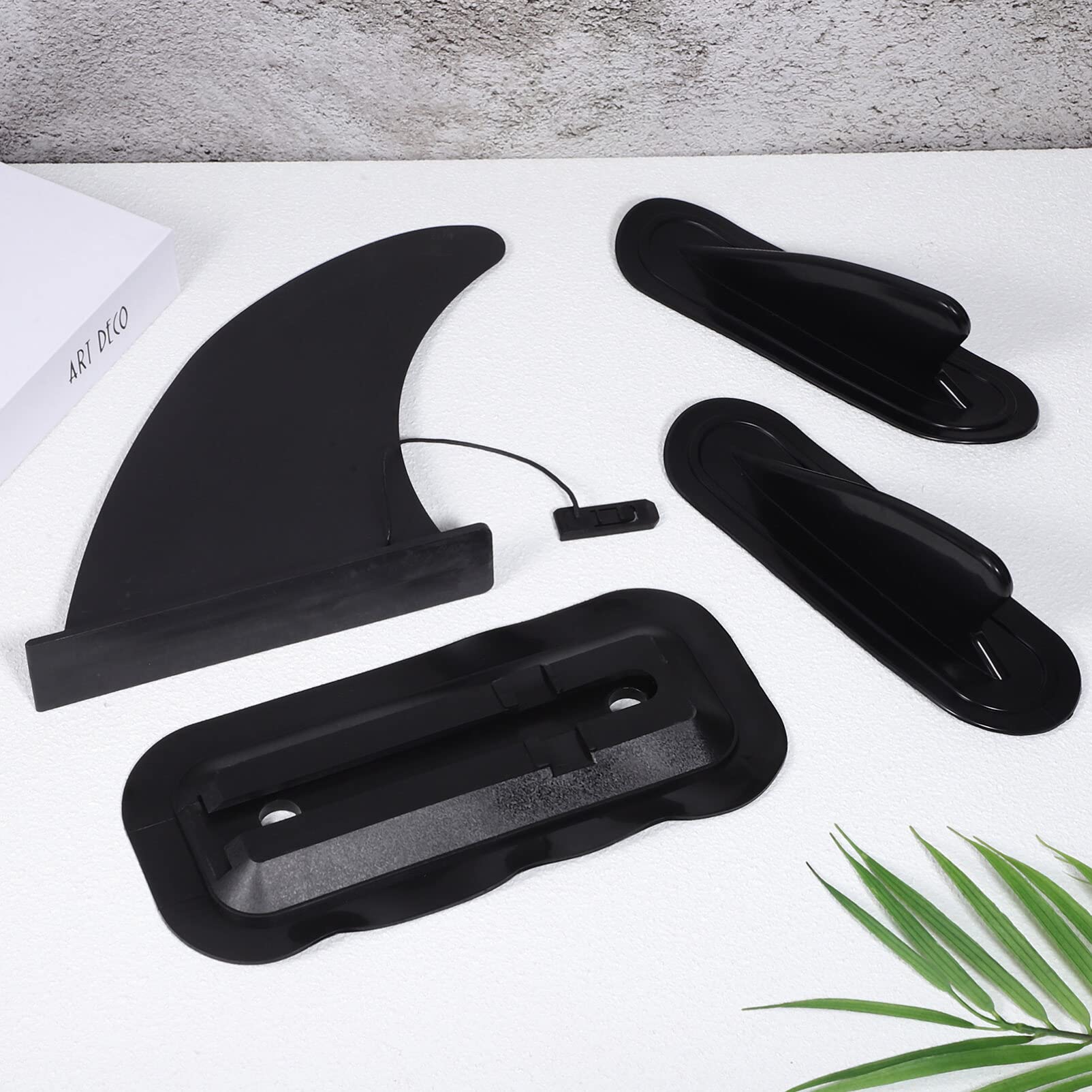 BESPORTBLE Aileron de Kayak Amovible 3 Pièces en PVC Noir pour Navigation