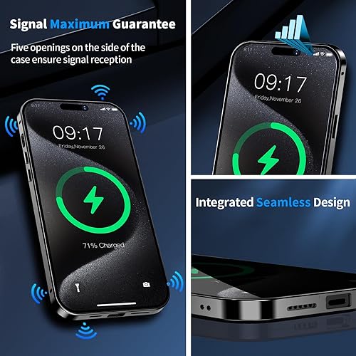 Miniatura 6 de Funda magnética de privacidad para iPhone 15 Pro Max con anillo de metal CD y bloqueo desplegable automático compatible con MagSafe protección de