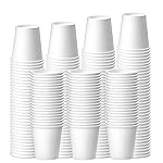 Prgery 200 Pack 3 oz White Paper Cups, Bathroom Cups Disposable, Moushwash Cups for Snack Water, Juice, Candy Ideal for Party Bathroom and Office