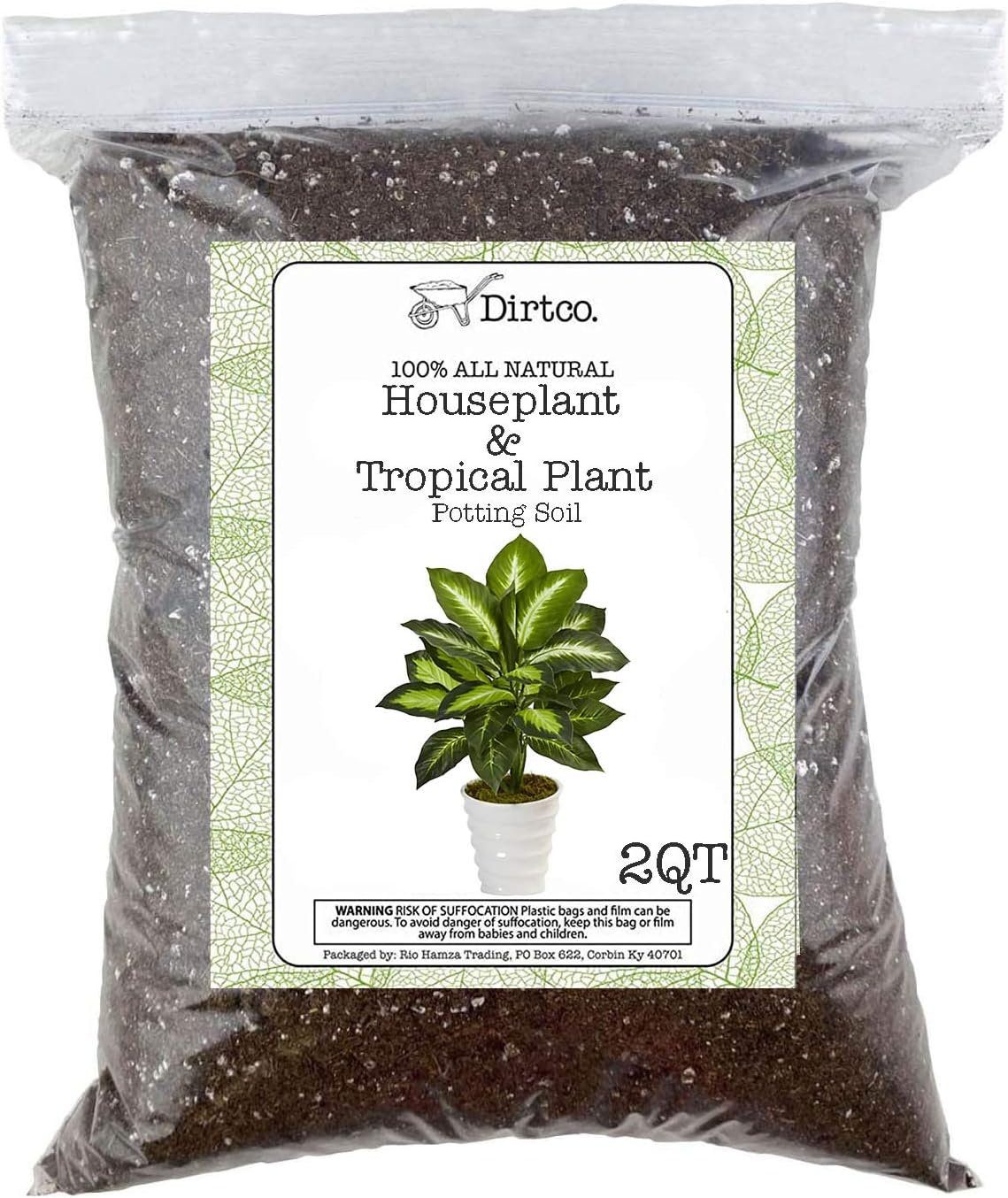 House Plant and Tropical Plant Potting Soil (2 Quarts), Re-Potting Soil for All Types of Indoor House Plants, House Plant Re-Potting Soil, 2qt