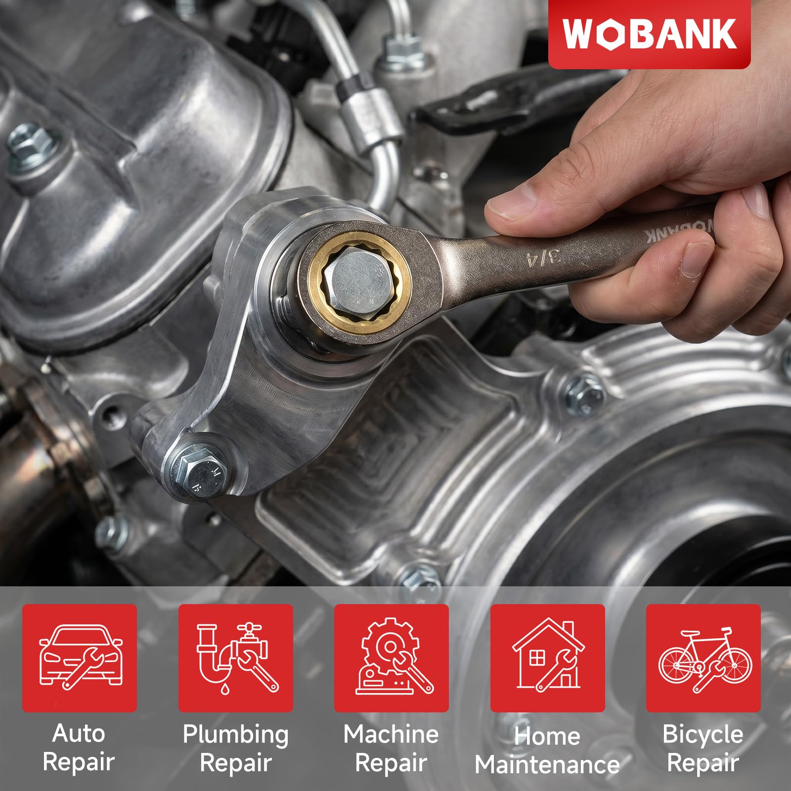 WOBANK 22-Piece Ratcheting Wrench Set -5