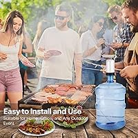 Vista 6 de Flexzion Dispensador de botellas de agua para jarras de 5/6 galones, bomba eléctrica desmontable de bebidas frías con mini caja de batería portátil