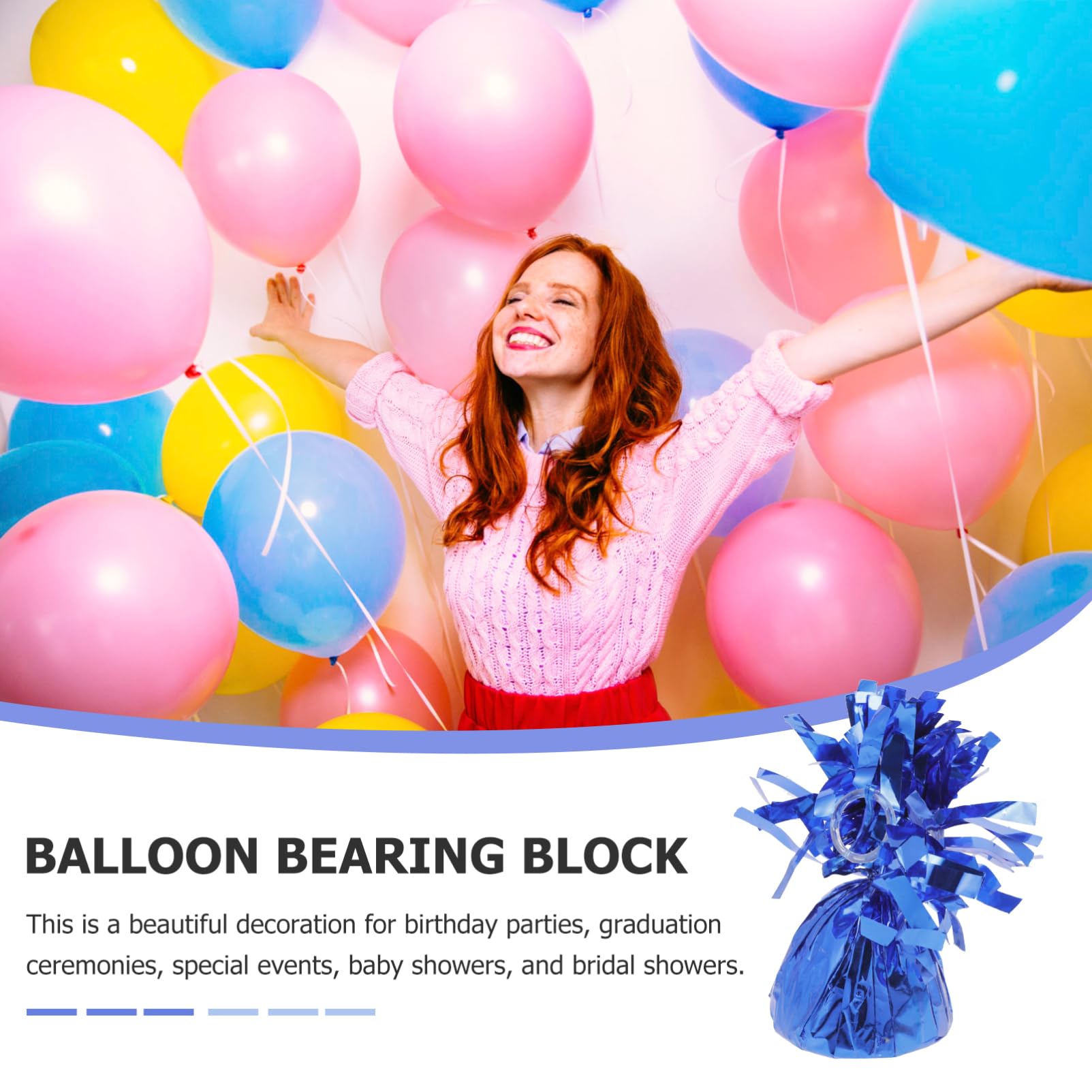 Gadpiparty 12 Piezas Bloques de Peso para Globos de Aluminio Útiles para Fiestas Bloques de Peso para Globos Accesorios para Decoración de Eventos