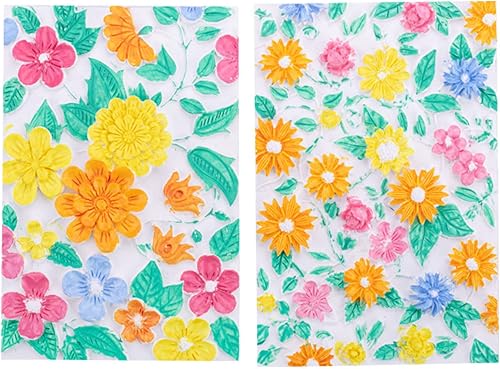 Miniatura 6 de Fondant Molds Plant Floral Soap Mold Cake Trim Chocolate Accessories 1 Set Of 2 Pieces