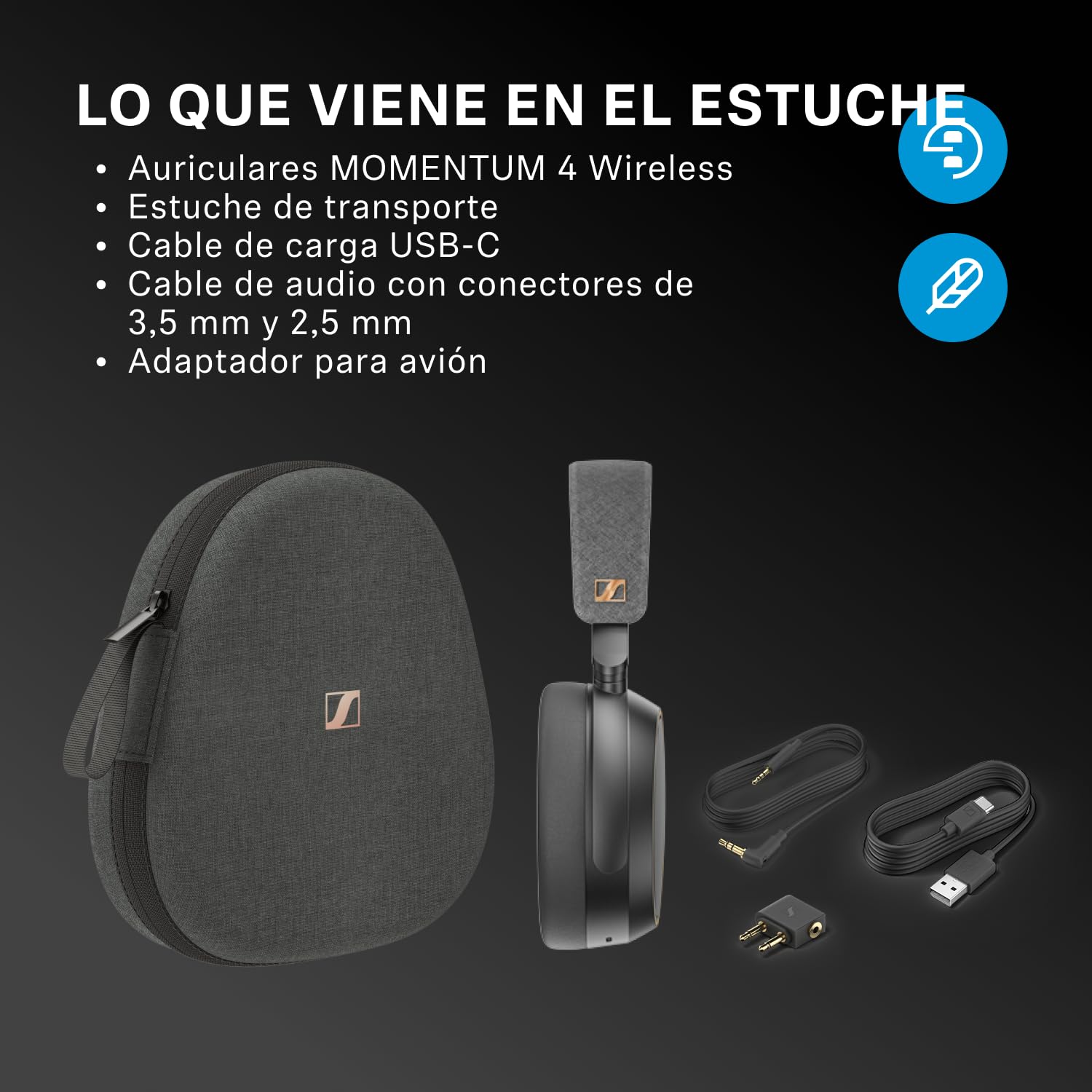Sennheiser Auriculares Momentum 4 Wireless Special Edition: Auriculares Bluetooth para Llamadas nítidas con cancelación de Ruido adaptativa, 60 Horas de duración de la batería, Negro/Cobre