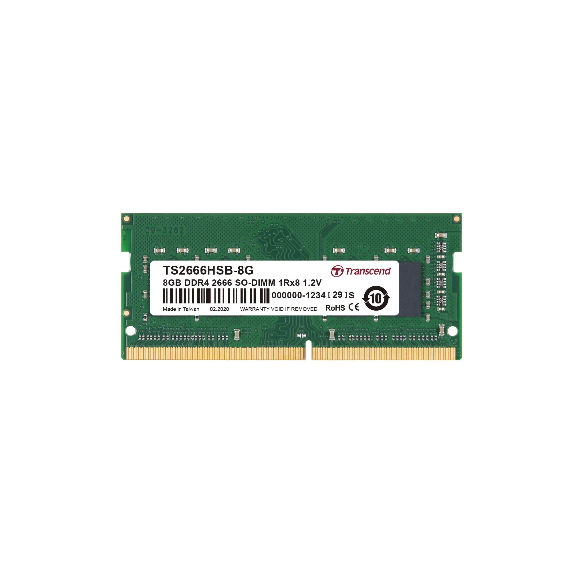 Transcend - Memoria RAM de 8 GB (DDR4, 2666 MHz, SO-DIMM, 1Rx8