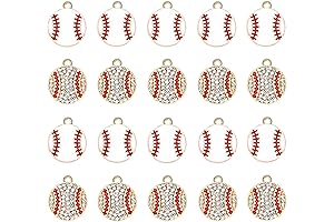 20PCS Enamel Sports Charms: Baseball, Basketball, Softball Pendants