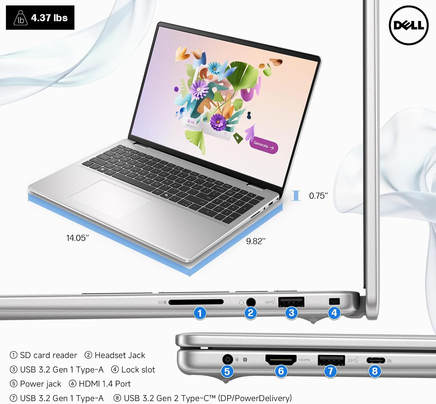 Dell 16 Inch Business Touchscreen Laptop Computer, Core 7 150U(Up to 5.4 GHz), 16" FHD+, 32 GB DDR5 5200 MT/s, 1 TB SSD, Backlit KB, Fingerprint Reader, Copilot AI, WiFi 6E, FHD Webcam, Windows 11 Pro - Image 7